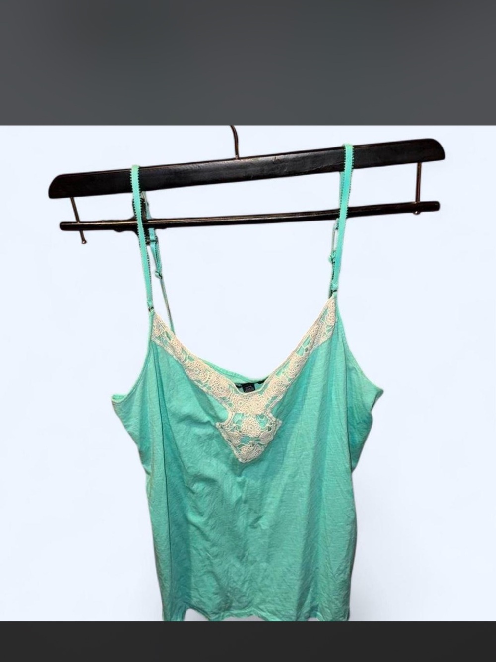 American Eagle Teal Lace Trim Cami Tank